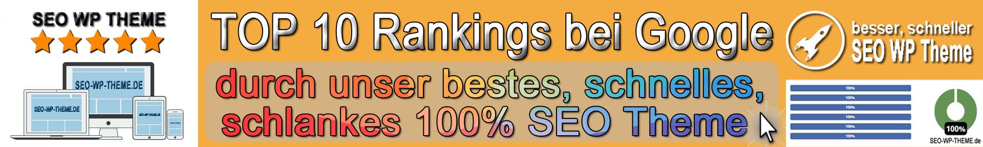Top 10 Rankings bei Google durch SEO WP-Theme